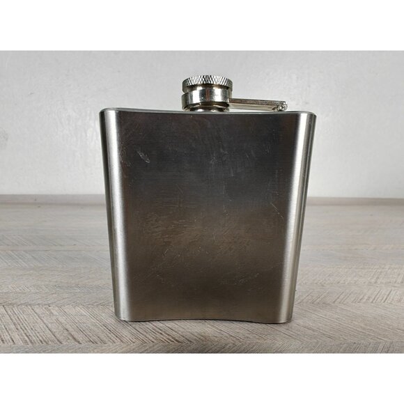 Vintage Stainless Steel 6 Oz Flask With Gettysburg Engraving & Secure Screw Cap - Picture 8 of 8